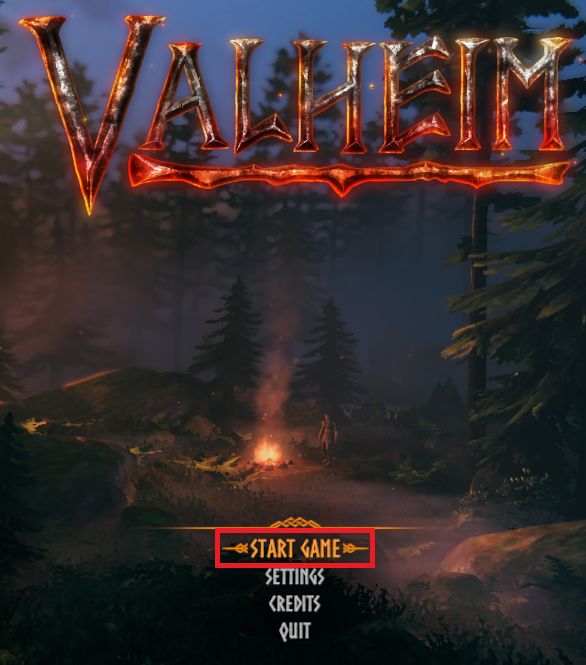 Menú principal de Valheim